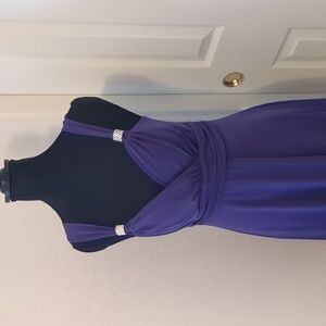 Purple Embellished Pleated Maxi Sundress